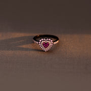 Pink Heart Black Ring