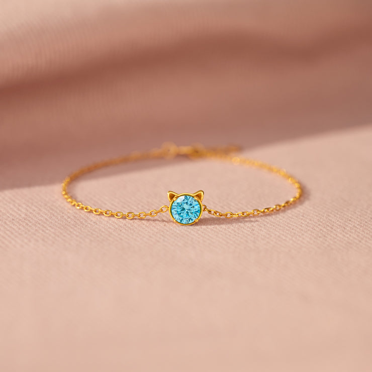 Birthstone Cat Bracelet