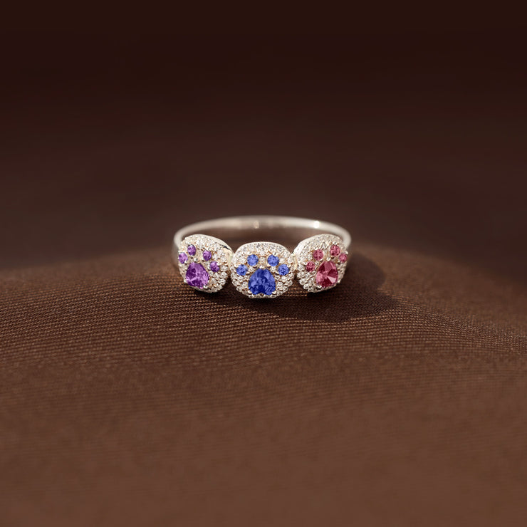 1–5 Paw Birthstone Custom Ring