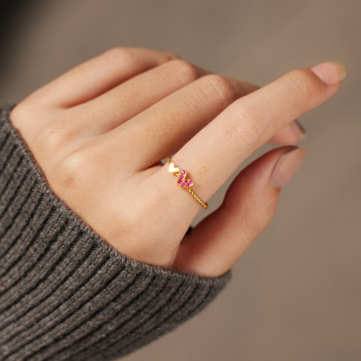 Mother & Daughter Always Together Matching Duo Heart Twisted Ring