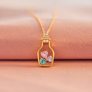 1-5 Heart Birthstone Wish Bottle Necklace