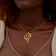 1-8 Names&Birthstones Heart Necklace