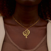 1-8 Names&Birthstones Heart Necklace