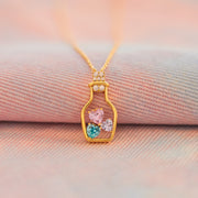 1-5 Heart Birthstone Wish Bottle Necklace