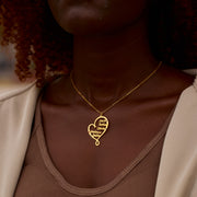 1-8 Names&Birthstones Heart Necklace