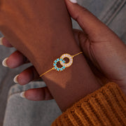 Bond Never Breaks Square Round Linking Circles Bracelet
