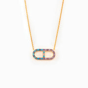 Two Birthstone Chain Link Necklace