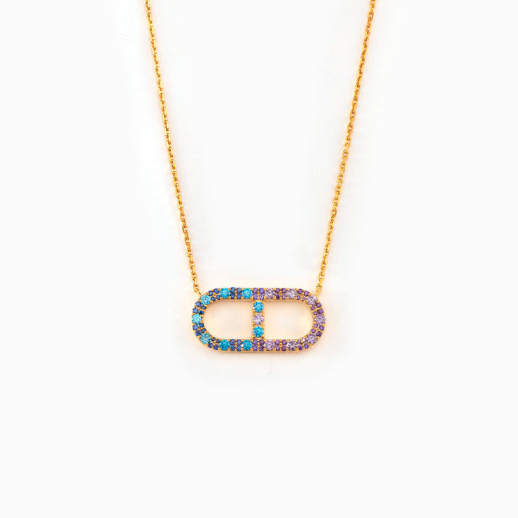 Two Birthstone Chain Link Necklace