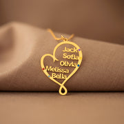 1-8 Names&Birthstones Heart Necklace
