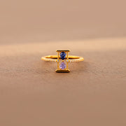 Hourglass Double Birthstone Ring