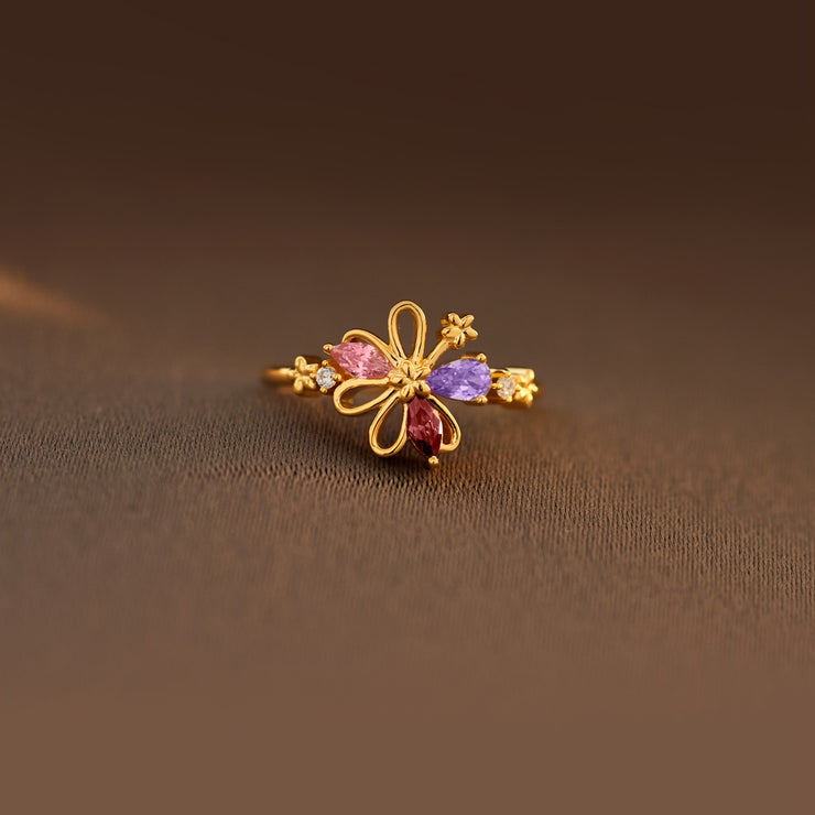 1–6 Petals Birthstones Ring