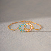 Bond Never Breaks Square Round Linking Circles Bracelet