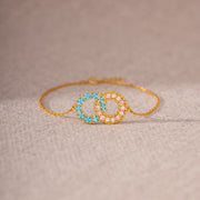 Bond Never Breaks Square Round Linking Circles Bracelet