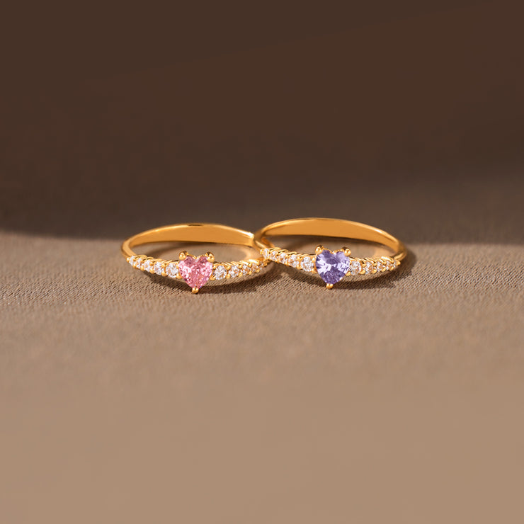 Best B♥tches Matching Heart-Cut Ring