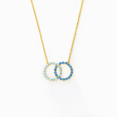 Mother & Daughter Two Tone Linking Circles Necklace