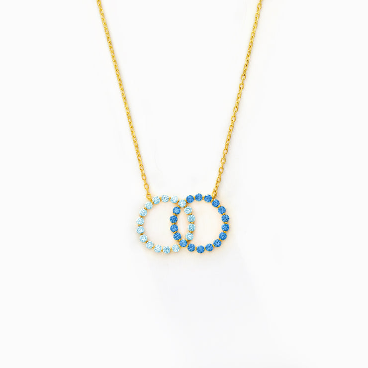 Mother & Daughter Two Tone Linking Circles Necklace