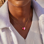 Mama's Valentine Pieced Heart Birthstone Necklace