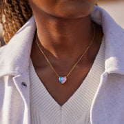 Two Birthstone Heart Necklace