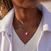 Mama's Valentine Pieced Heart Birthstone Necklace