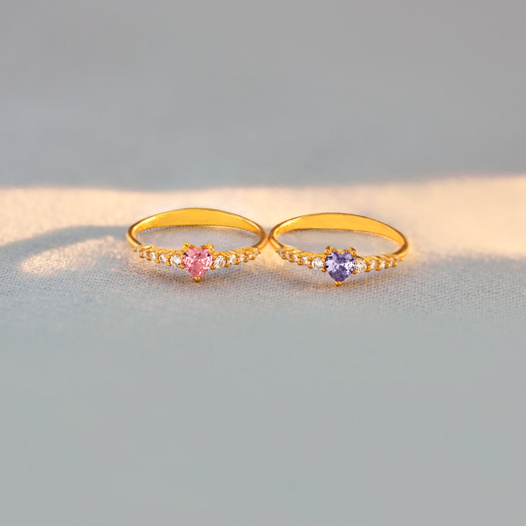 Best B♥tches Matching Heart-Cut Ring