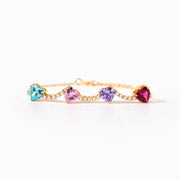 1-6 Heart Birthstone Pavé Bracelet