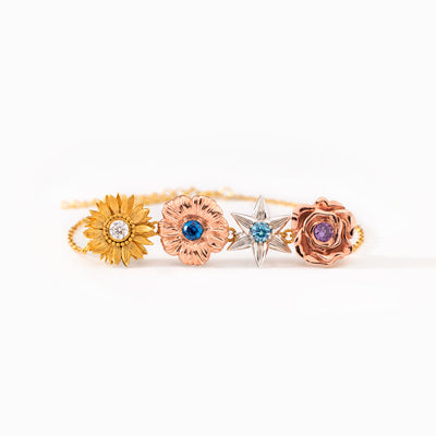 1-8 Sculpture Birth Flowers Bracelet