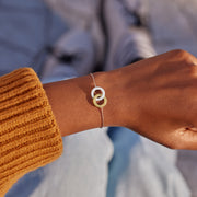 A Small Gang Gold & Silver Linking Circles Bracelet