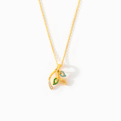 1-5 Birthstones Leaf Branch Necklace