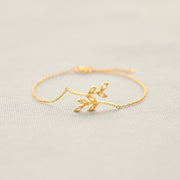 Dainty Parallel Leaves Bracelet