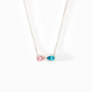 Husband & Wife Infinity Birthstones Necklace