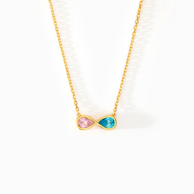 Mother & Daughter Infinity Birthstones Necklace