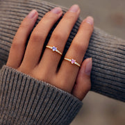 Mother Daughter Matching Heart-Cut Ring