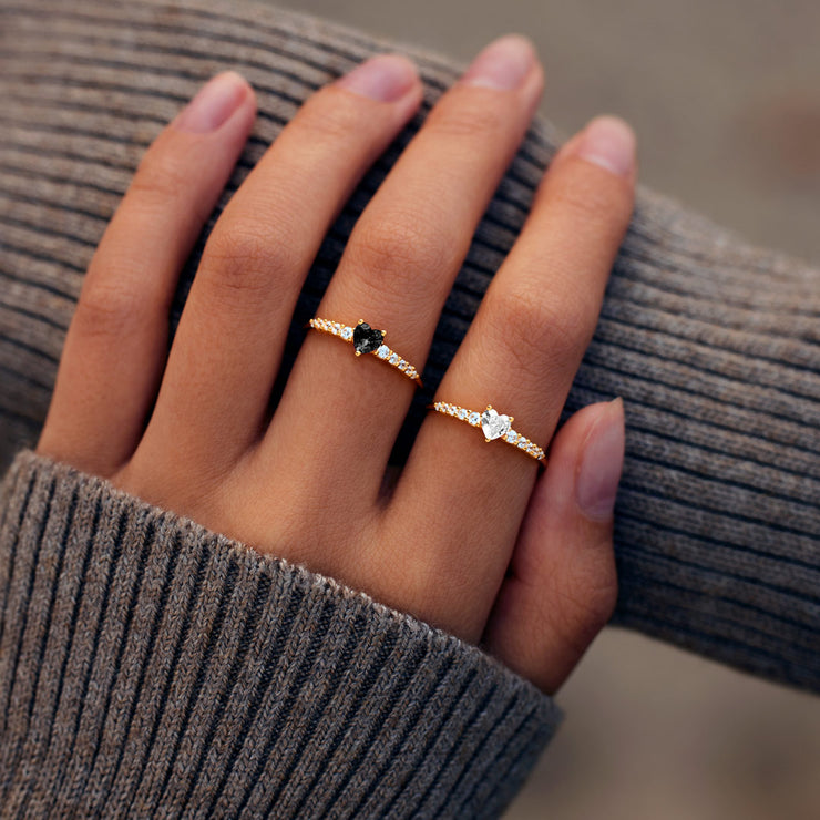 Like Mother Like Daughter Dainty Matching Heart-Cut Ring
