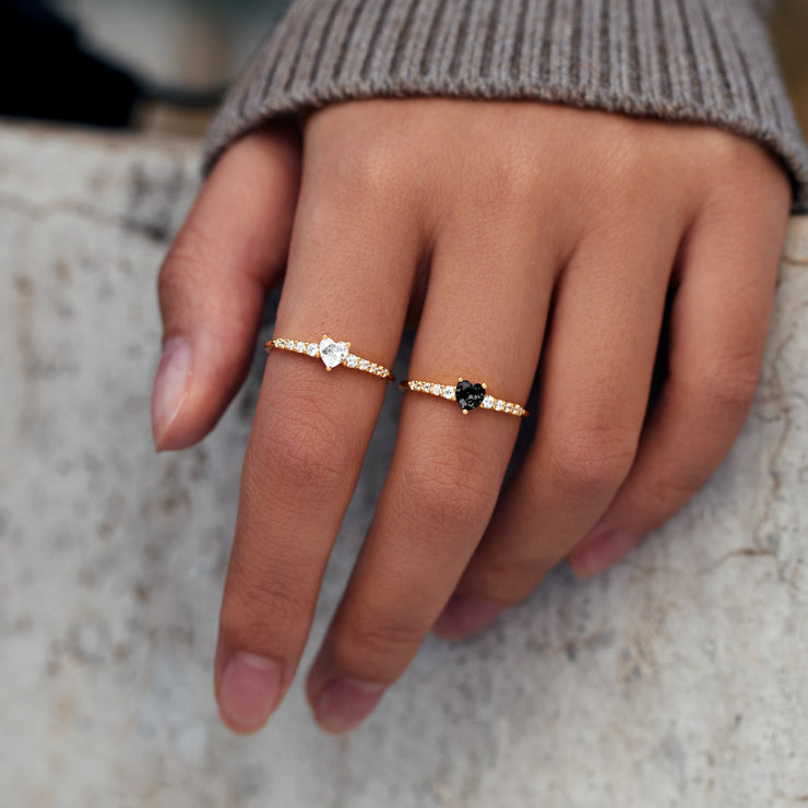 Like Mother Like Daughter Dainty Matching Heart-Cut Ring