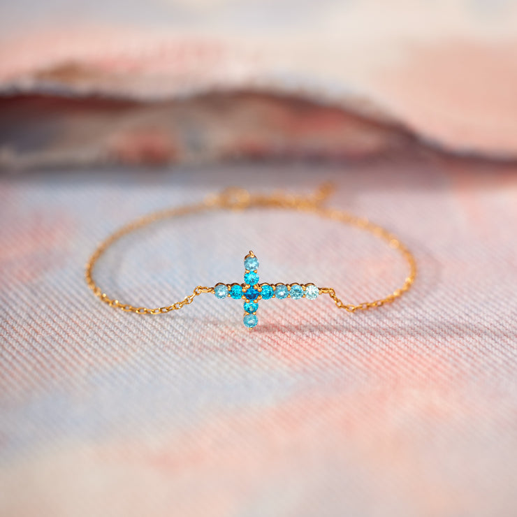 My Small Circle of Female Friends Gradient Pavé Cross Bracelet