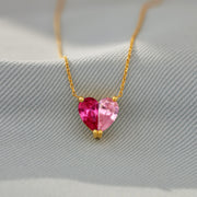 Mama's Valentine Pieced Heart Birthstone Necklace