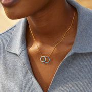 Mother & Daughter Two Tone Linking Circles Necklace