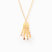 Dreamcatcher Mother And 1-5 Kids' Names & Birthstones Necklace