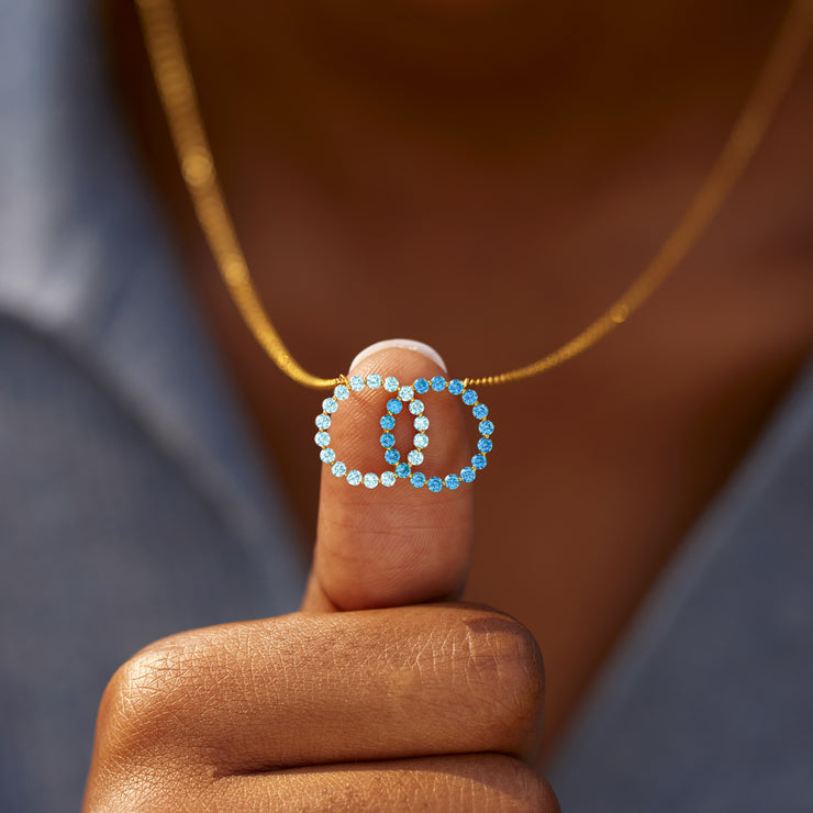 Mother & Daughter Two Tone Linking Circles Necklace