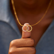 To My Best Friend Two Tone Linking Circles Necklace