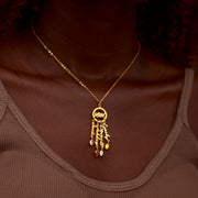 Dreamcatcher Mother And 1-5 Kids' Names & Birthstones Necklace
