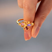 1–6 Petals Birthstones Ring