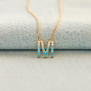 Dear Daughter Gradient Blue Letter Necklace