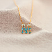 Dear Daughter Gradient Blue Letter Necklace