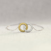 A Small Gang Gold & Silver Linking Circles Bracelet