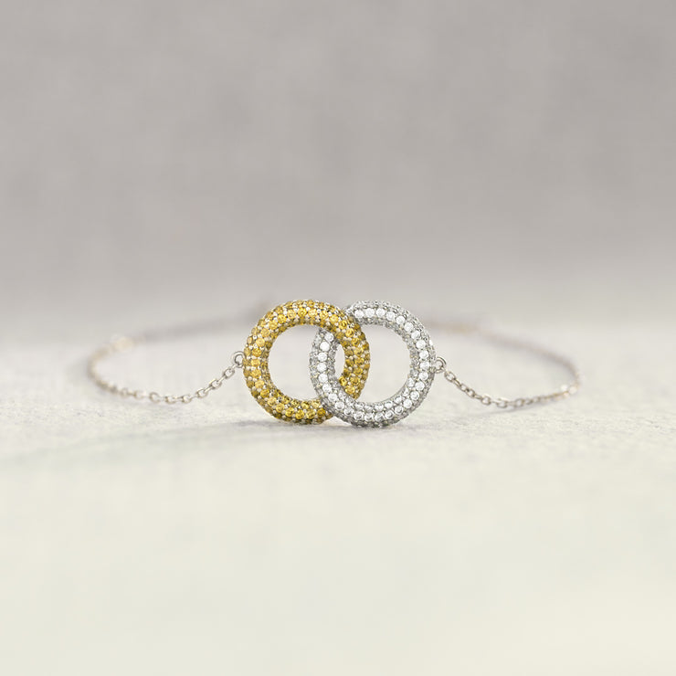 A Small Gang Gold & Silver Linking Circles Bracelet