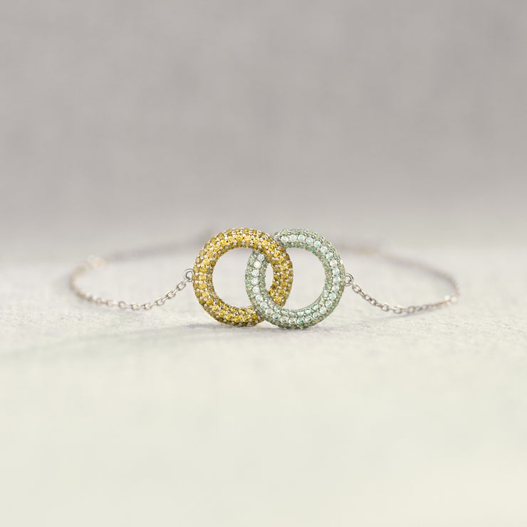 Two Circle Birthstone Bracelet