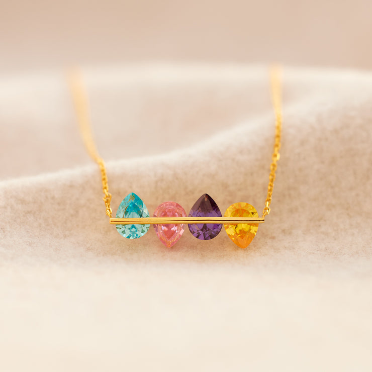 1-8 Birthstone Opposite Teardrop Necklace