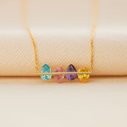 1-8 Birthstone Opposite Teardrop Necklace