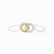 I'd Punch A Bitch For You Gold & Silver Linking Circles Bracelet